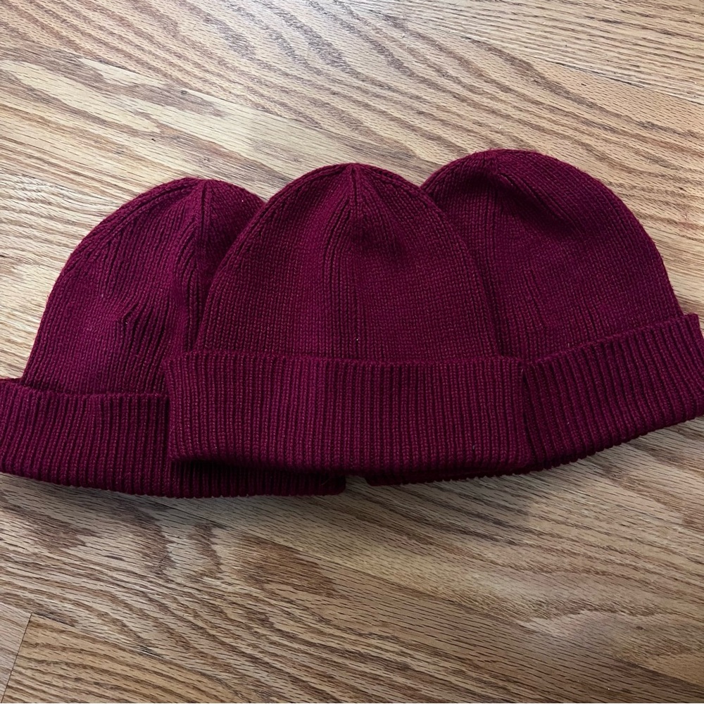 Old Navy Deep Red Knit Beanies